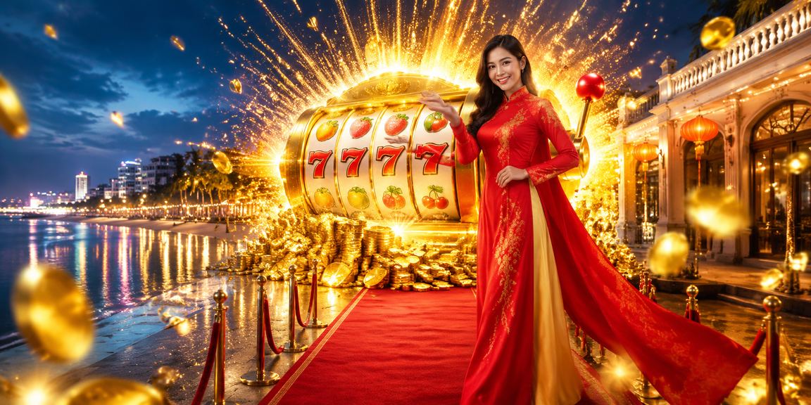 Người chơi mặc áo dài thư giãn với slot game tại Vũng Tàu